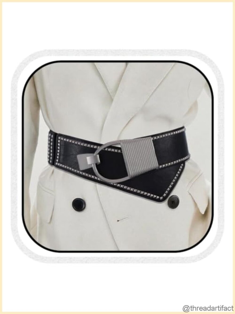 Wide Elastic Studded Waist Belt Leather Corset Stretchy Belt
